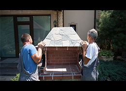 Montaj Gratar de gradina si masa din piatra poligonala